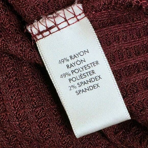 BKE Burgundy Ruched V-Neck Sweater Size L - Picture 5 of 5